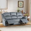 Bonzy Home Manual 3-Seat Reclining Sofa 3-Seater Couch with Overstuffed Arms & Backrest, Gray