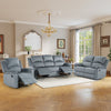 Bonzy Home Manual Recliner Sofa Set — 3-Piece Reclining Couch Set (1 Recliner, Loveseat & 3-Seat Sofa), Gray