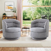 Bonzy Home 360° Swivel Barrel Accent Chair with Lumbar Pillow, Upholstered Fabric Club Chair for Living Room, Bedroom & Reading Room