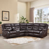 Bonzy Home 5‑Seat Reclining Chair Sofa with Center Console, Hidden Storage & Cup Holders Couch for Living Room & Meeting Room