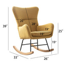 Rocking Chair Nursery, Modern Velvet Glider Rocker with High Backrest, Thick-Padded Seat, Upholstered Rocking Accent Chairs for Living Room, Bedroom