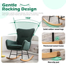 Rocking Chair Nursery, Modern Velvet Glider Rocker with High Backrest, Thick-Padded Seat, Upholstered Rocking Accent Chairs for Living Room, Bedroom