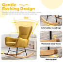 Rocking Chair Nursery, Modern Velvet Glider Rocker with High Backrest, Thick-Padded Seat, Upholstered Rocking Accent Chairs for Living Room, Bedroom