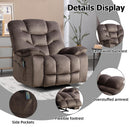 Oversized Power Recliner Chair for Adults, 41" Wide Electric Recliner Chair with Massage and Heat, Overstuffed Single Sofa with USB Port for Living Room/Bedroom/Office, Chestnut Brown