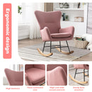 Rocking Chair Nursery, Modern Velvet Glider Rocker with High Backrest, Thick-Padded Seat, Upholstered Rocking Accent Chairs for Living Room, Bedroom