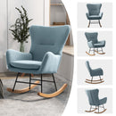 Rocking Chair Nursery, Modern Velvet Glider Rocker with High Backrest, Thick-Padded Seat, Upholstered Rocking Accent Chairs for Living Room, Bedroom