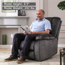 Casual Massage Heating Stuffed Fabric Manual Recliner
