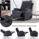 Massage Mannual Recliner Chairs Black with Cup Holders and Heat for Living Room