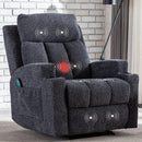 Massage Mannual Recliner Chairs Black with Cup Holders and Heat for Living Room