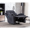 Massage Mannual Recliner Chairs Black with Cup Holders and Heat for Living Room