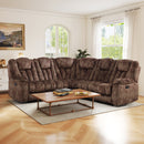 Bonzy Home Manual Reclining L-Shaped Sectional Sofa Set for Living Room