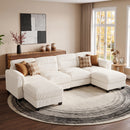 Bonzy Home Modular Sectional Sofa Couches for Living Room U-Shaped Sofa with Ottoman Oat