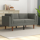 Bonzy Home Loveseat Sofa Couch Futon for Living Room Upholstered Easy to Install Furniture Adjustable Backrest Gray