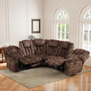 Bonzy Home Manual Reclining L-Shaped Sectional Sofa Set for Living Room