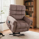 Bonzy Home Power Lift Recliner Chair with Massage & Heat - Extra Wide Electric Recliner for Elderly, Heavy Duty 350 lbs Capacity, Taupe Fabric