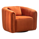 Bonzy Home Set of 2 Swivel Chairs with Lumbar Pillows, Modern Velvet Accent Chairs Bundle for Living Room, 2 Pieces, Orange