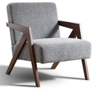 Bonzy Home Modern Accent Chair – Small Plaid Fabric Armchair for Living Room, Bedroom, Office, 300lbs (Gray)