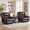 Bonzy Home Premium 2-Pack Recliner Chair Set, Soft Faux Leather, Manual Reclining Sofa for Living Room & Bedroom,Vintage