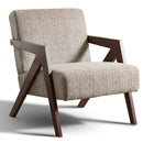 Bonzy Home Modern Accent Chair – Small Plaid Fabric Armchair for Living Room, Bedroom, Office, 300lbs (Brown)