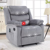 Bonzy Home Modern Comfort Reclining Chair, Breathable Fabric Recliner Chairs with Massage & Heating, Gray