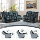 Bonzy Home Manual Recliner Sofa Living Room Furniture Set Adjustable Backrest, Manual Recliner Chair, Manual Loveseat and 3 Seat Recliner Sofa Couch Set for Living Room