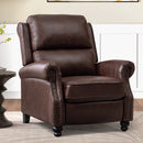 Bonzy Home Pushback Recliner Suede Armchair with Rivet Decor, Accent Chair for Living Room,Camel