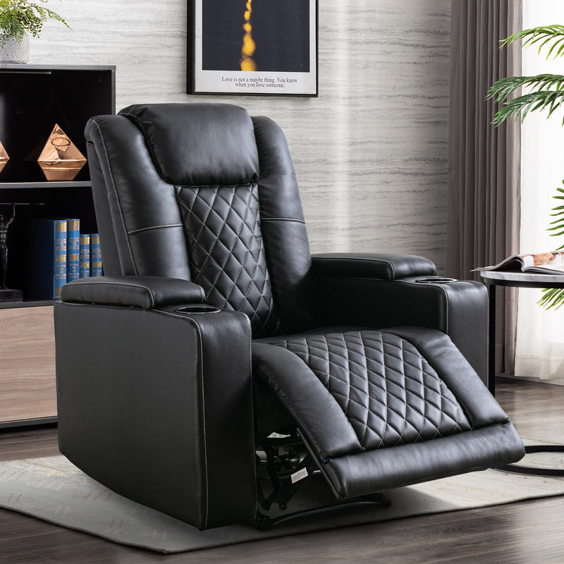 Canmov Electric Power Recliner Chair, Recliner Sofa Leather Home Theater Seating with USB Ports for Living Room