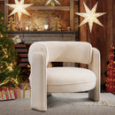 Bonzy Home Modern Velvet Accent Chair, Stylish Club Adults Armchair,Wide Seat and Soft Cushion, Beige