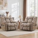 Bonzy Home Set of 2 Oversized Power Lift Recliners, Electric Lift Chairs for Elderly with Heat & Massage, Remote Control & Side Pocket, Camel for Living Room