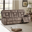 Bonzy Home Manual Reclining Sofa Adjustable Backrest,3 Seat Recliner Couch Sofa with Overstuffed Arms and Back Sofa Set for Living Room, Camel