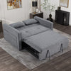 Bonzy Home Pull Out Bed Futon Couch Sofa Bed with Reclining Backrest and Side Pocket, Modern Loveseat for Living Room Gray