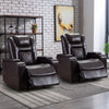 Bonzy Home Electric Recliner Chair Set of 2, Leather Home Theater Seating, Living Room Chair with USB Ports and Cup Holders Brown