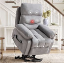 Bonzy Home Power Lift Recliner Chair for Seniors with Massage and Heat, Electric Recliner Sofa with Side Storage Pocket for Living Room,Gray