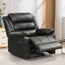 Bonzy Home Recliner Comfortable Arms and Back Faux Leather Reclining Chair Sofa for Living Room Bedroom, Black
