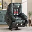 Bonzy Home Large Power Lift Recliner Chair with Heat Massage, USB Ports - Ergonomic Recliner Chair for Elderly, Grayish Green