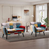 Bonzy Home Patchwork Accent Chair, Mid-Century Colourful Sofa Chair for Livingroom, Bedroom, Office, Study and Reading Room