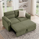 Bonzy Home Modular Corduroy Sectional Sofa with Pull Out Sleeper, Convertible L-Shaped Couch, Free Combination Upholstered Sofa Bed for Living Room