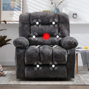 Ebello Manual Oversized Massage Recliner Chair,Single Fabric Ergonomic Reclining Chair with Heating and Vibration for Living Room and Bedroom(Dark Gray)