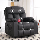 Bonzy Home Rocker Recliner Chair with Swivel Base, Massage & Heat, 2 Cup Holders – Comfortable Recliner for Living Room, Bedroom