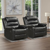Bonzy Home Recliner Set of 2 Comfortable Arms and Back Faux Leather Reclining Chair Sofa for Living Room Bedroom, Black