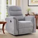 Ebello Manual Swivel Rocker Recliner, Silent Nursery Glider Chair with Soft Backrest, Fabric Reclining Seat for Bedroom Apartment Living Room, Gray
