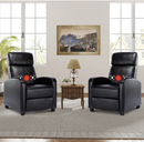 Bonzy Home Electric Recliner with Massage Therapy Set of 2, and Adjustable Footrest, Black