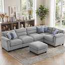 Bonzy Home L shaped Sofa Sets Modular Couch with Chaise for Living Room, Gray
