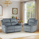 Bonzy Home Manual Reclining Couch Set — 1-Seat Recliner & Reclining Loveseat, 2-Piece Sofa Set for Living Room & Office, Gray
