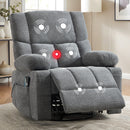 Ebello Power Massage Recliner with Heat, 360°Swivel Reclining Chair with Cup Holders & Side Pockets for Living Room, Gray