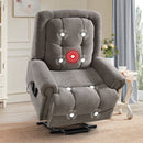 Bonzy Home Electric Power Lift Massage Recliner for Elderly Theater Seating Fabric Reclining Chair for Bedroom Living Room Gray