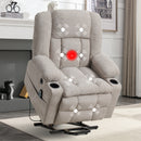 Bonzy Home Power Lift Chair with Heat and Massage Electric Recliner with Remote Control,Side Pocket USB Port Cup Holders Living Room