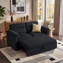 Bonzy Home Modular Corduroy Sectional Sofa with Pull Out Sleeper, Convertible L-Shaped Couch, Free Combination Upholstered Sofa Bed for Living Room