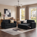 Bonzy Home Modular Corduroy Sectional Sofa with Pull Out Sleeper, Convertible L-Shaped Couch, Free Combination Upholstered Sofa Bed for Living Room