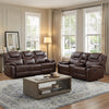 Bonzy Home Genuine Leather Manual Reclining Furniture Set – Authentic Leather Loveseat & 3-Seat Reclining Sofa for Living Room